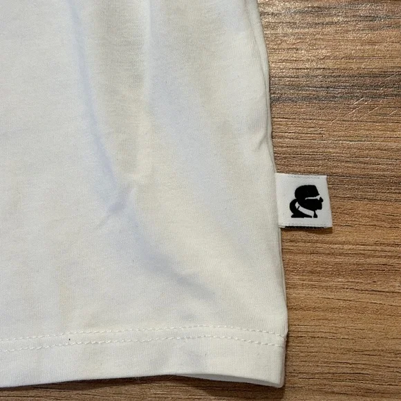 Karl Lagerfeld White C'est La Vie Tee - Picture 4 of 10